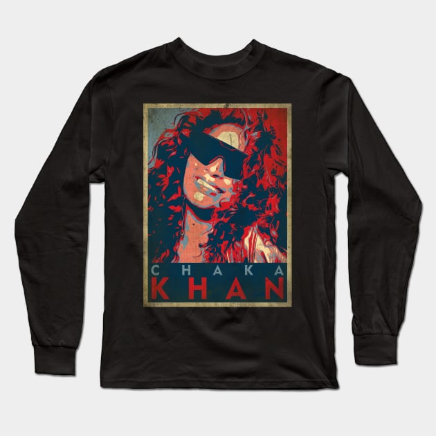 Vintage Popart Chaka Khan Long Sleeve T-Shirt by Girladies Artshop